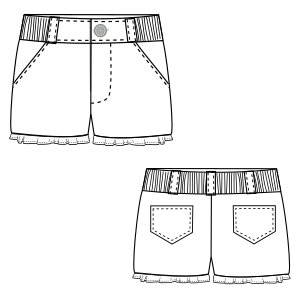 Patron ropa, Fashion sewing pattern, molde confeccion, patronesymoldes.com Short 00280 BEBES Shorts